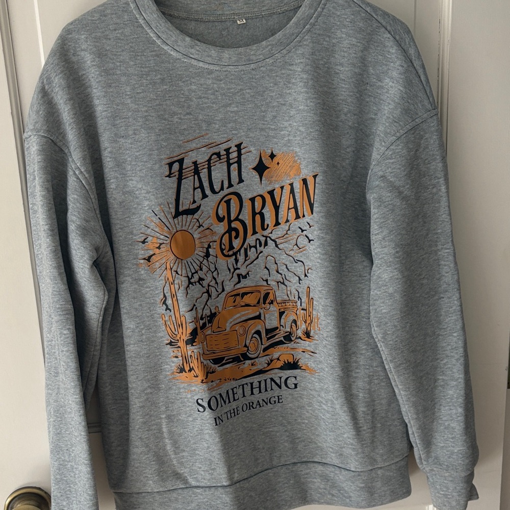 Zach Bryan Gray Graphic Sweatshirt